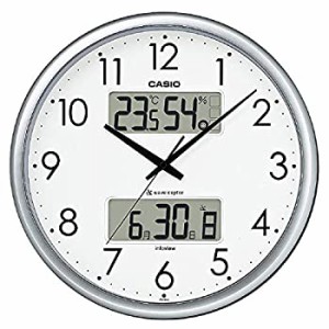 カシオ 温度・湿度計付き生活環境お知らせ掛時計 シルバー ITM-650J-8JF（中古品）