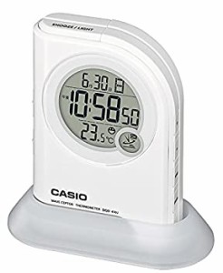 CASIO(カシオ) 目覚まし時計 電波 デジタル ウェーブセプター 懐中電灯 機能 温度 カレンダー 表示 ホワイト DQD-410J-7JF（中古品）