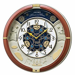 セイコークロック 置き時計・掛け時計 茶メタリック 39×39×9.6cm アナログ からくり トリプルセレクション メロディ RE601B（中古品）