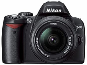 Nikon デジタル一眼レフカメラ D40 レンズキット ブラック D40BLK（中古品）