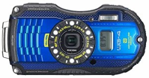 RICOH 防水デジタルカメラ RICOH WG-4GPS ブルー 防水14m耐ショック2.0m耐寒-10度 RICOH WG-4GPSBL 08558（中古品）