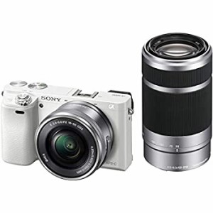 SONY ミラーレス一眼 α6000 ダブルズームレンズキット E PZ 16-50mm F3.5-5.6 OSS + E 55-210mm F4.5-6.3 OSS ホワイト ILCE-6000Y W（