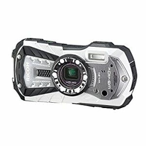 RICOH 防水デジタルカメラ RICOH WG-40W ホワイト 防水14m耐ショック1.6m耐寒-10度 RICOH WG-40W WH 04687（中古品）