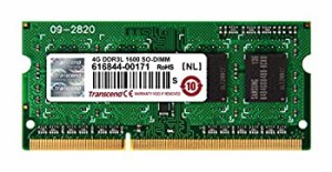 Transcend ノートPC用メモリ PC3L-12800 DDR3L 1600 4GB 1.35V (低電圧) - 1.5V 両対応 204pin SO-DIMM TS512MSK64W6H（中古品）