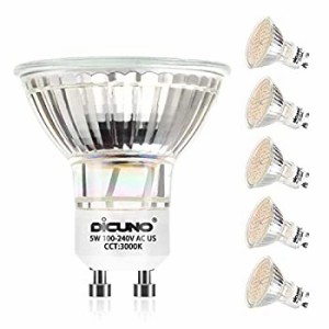 DiCUNO LED電球 GU10口金 50W形ハロゲン相当（5W） 電球色 3000K 500lm AC100-240V LEDスポットライト 6個セット（中古品）