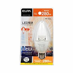 ELPA エルパ LED電球シャンデリア形E17 電球色 長寿命&省エネ キラキラ明るい クリア電球タイプ LDC4CL-E17-G351（中古品）