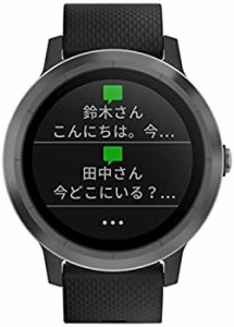 GARMIN(ガーミン) スマートウォッチ 時計 GPS アクティブトラッカー 活動量計 vivoactive3 Black Slate　176971（中古品）