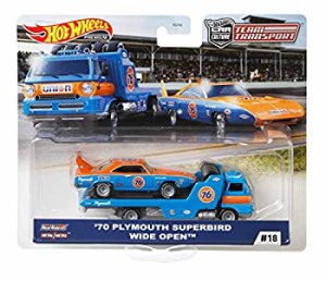 マテル ホットウィール チームトランスポート トランスポーター：WIDE OPEN 積載車両：'70 PLYMOUTH SUPERBIRD【FYT07】（中古品）