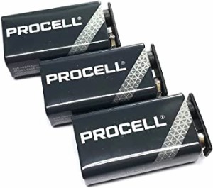 【DURACELL】PROCELL デュラセル プロセル 9V電池 エフェクター/楽器用アルカリ電池 3個セット DP-9V-3pcs（中古品）