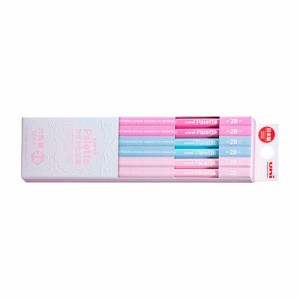 三菱鉛筆 MITSUBISHI uni Palette ダース箱 6角・PLT パステルピンク 2B 軸色:ピンク、パステルブルー、ライトピンク えんぴつ・鉛筆・ユ