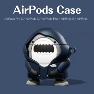 Airpodsケース 多機種 airpods pro 第2世代 ケース face AirPods 第3世代 ケース カッコイイ キャラクター Airpods Pro 2 ケース Shark A