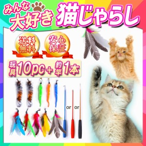 猫おもちゃ 猫じゃらし 釣竿 ねこじゃらし 猫用品 猫用おもちゃ ペットグッズ １１点セット