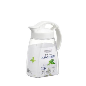 岩崎工業 タテ・ヨコスライドッチャー １.３L ホワイト WH K-1261  麦茶ポット 耐熱 横置き 洗いやすい 熱湯OK 冷水筒 ウォーターピッチ