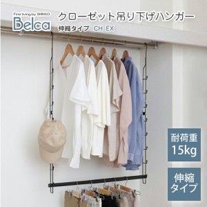 伸晃 クローゼット吊り下げハンガー伸縮 ブラック  収納 押入れ 伸縮式 衣類収納 父の日 ギフト プレゼント 敬老の日