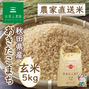 米 お米 玄米 5kg 秋田県産 農家直送 あきたこまち 令和5年産 送料無料 / 古代米30g付き akg5