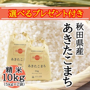 米 お米 10kg (5kg×2袋) 白米 精米 秋田県産 農家直送 あきたこまち 令和5年産 送料無料 / 選べるプレゼント付き aks10