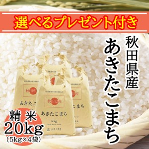 米 お米 20kg (5kg×4袋) 白米 精米 秋田県産 農家直送 あきたこまち 令和5年産 送料無料 / 選べるプレゼント付き aks20