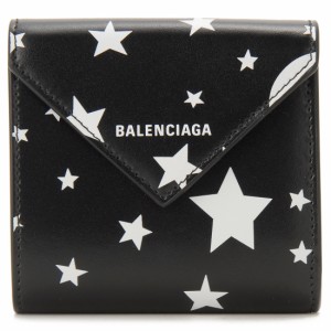 BALENCIAGA バレンシアガ 三つ折り財布 レディース ブラック 637450 210FD 1090 PAPER ペーパー