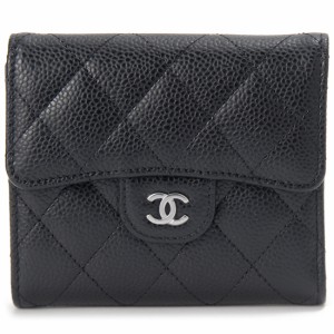 CHANEL シャネル 三つ折り財布 レディース AP0231 Y01588 C3906 スモールウォレット キャビアスキン