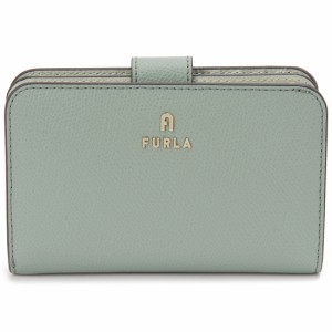 訳あり　正面左下に傷あり　FURLA フルラ 二つ折り財布 レディース グリーン WP00314 ARE 2042 カメリア