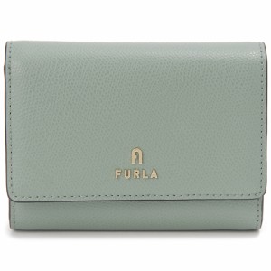 訳あり　正面右側に汚れあり　FURLA フルラ 二つ折り財布 レディース グリーン WP00325 ARE 2042 カメリア