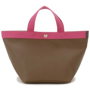 Herve Chapelier エルベシャプリエ トートバッグ TAUPE/FUCHSIA 707GP 6454F スクエア ベーストートM