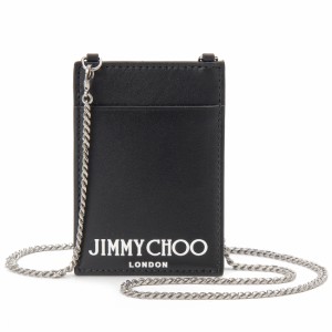 JIMMY CHOO ジミーチュウ カードケース レディース ブラック CARDCH ANR BKSV CARD HOLEDER W CHAIN