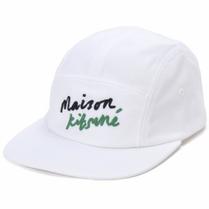 訳あり　穴かがり不良　MAISON KITSUNE メゾンキツネ キャップ レディース メンズ ホワイト KU06102WW0007P101 MINI HANDWRITING 5P CAP