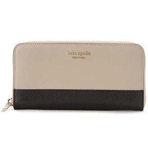 KATE SPADE ケイトスペード ラウンドファスナー長財布 レディース ベージュ PWR00281 195 スペンサー