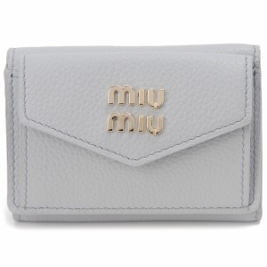 MIU MIU ミュウミュウ 三つ折り財布 レディース グレー 5MH021 2DT7 F0591 TRI FOLD WALLET