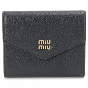 MIU MIU ミュウミュウ 三つ折り財布 レディース ブラック 5MH040 ADT7 F0002