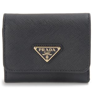 PRADA プラダ 三つ折り財布 レディース ブラック 1MH043 QHH F0002