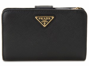 訳あり　ホック取れ　PRADA プラダ 二つ折り財布 1ML225 QHH F0002 SAFFIANO サフィアーノ 二つ折り ミディアム財布 ブラック