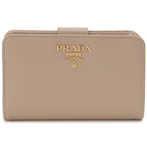 PRADA プラダ 二つ折り財布 ピンクベージュ 1ML225 QWA F0236 サフィアーノ