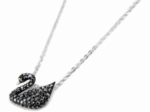 スワロフスキー ネックレス レディース SWAROVSKI 5347330 スワン ペンダント ブラック×シルバー 新品