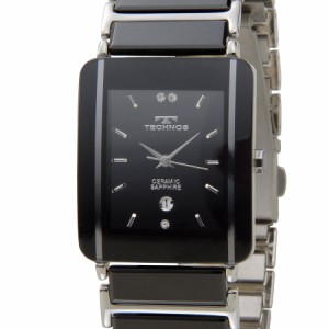 テクノス セラミック メンズ 腕時計 TECHNOS TSM903TB クオーツ ブラック×シルバー 新品