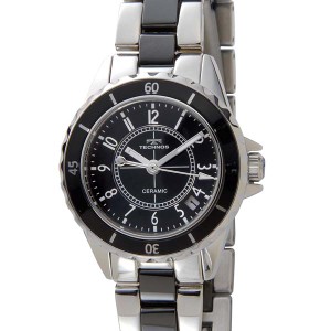 テクノス TECHNOS レディース 腕時計 TSL918TB セラミック クォーツ ブラック 時計