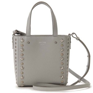 JIMMY CHOO ジミーチュウ ミニ トートバッグ レディース グレー MPEGASI UUF MSTMX 2WAYショルダーバッグ