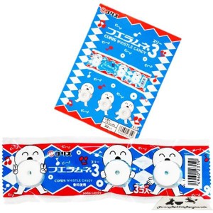 コリス フエラムネ 3 (スリー) 3個入 × 30個 ラムネ味 お菓子 駄菓子 縁日 笛 ラムネ 業務用 まとめ買い