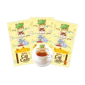 【フックティー】ベビーキャットカフェ（ルイボスティー）３袋セット　台湾茶カフェ　ネコ型　プレゼント　ティーバッグ　ギフト　可愛い