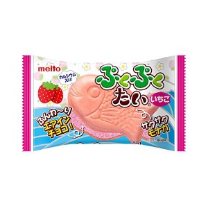 ぷくぷくたい いちご エアインチョコ 1個×10袋 名糖産業 ぷくぷくタイ プクプクたい いちご味 エアインチョコ モナカ チョコモナカ  チ