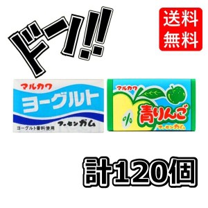 ヨーグルトガム +青りんごガム 各1箱(55+あたり5)計120個 マルカワフーセンガム 駄菓子 (お得な２箱セット)　当たり　いちご　コーラ　フ