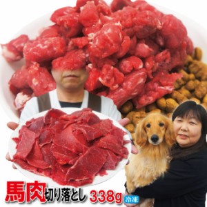 切り落とし馬肉　338ｇ　冷凍　ペットと一緒に食べれるヘルシーな馬肉生肉【ペットフード】【ドッグフード】【犬用】【猫用】