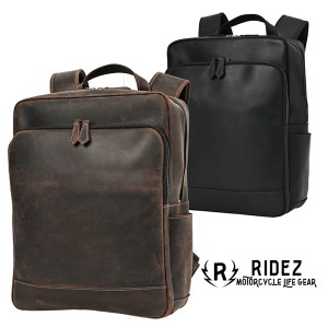 ★送料無料★RIDEZ LEATHER BACKPACK バイク用 レザー バックパック RBP01【 BLACK・BROWN 】 /ライズ