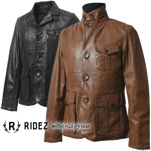 ★送料無料★RIDEZ GENTS JACKET バイク用 レザージャケット RLJ900 おしゃれで大人らしさがアップする紳士のレザージャケット /ライズ