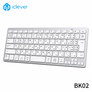 ワイヤレスキーボード iClever BK02 Bluetooth5.1 ブルートゥースキーボード JIS 日本語配列 パンタグラフ 無線 静音 マルチペアリング 