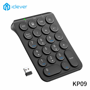 テンキー 左手デバイス iClever KP09 テンキーボード 2.4G USB ワイヤレステンキー Tabキー付 ショートカットキー 超薄型 軽量 充電式 40