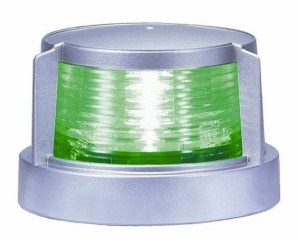 小糸製作所/KOITO LED小型船舶用船灯 第二種舷灯(スターボードライト) 発光色：緑/ボディ色：シルバー MLR-4AB2S 入数：1個