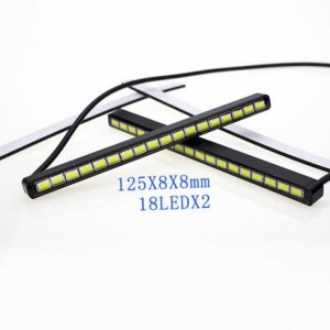 2ピース フォグランプ SMD デイタイム ランニングライト LED ストリップデイライト自動 DRL フォグ 光源 12V BD 18 LED DRL SMD 5630 Whi