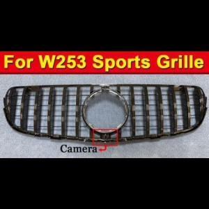 適用: ベンツ W253 スポーツ グリッド グリル ABS 光沢ブラック カメラホール GLCクラス GLC250 350 400 グリル 2017 タイプ001 AL-EE-10